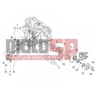 Aprilia - SR MAX 300 2013 - Κινητήρας/Κιβώτιο Ταχυτήτων - Complex rocker (rocker arms) - 4847395 - Bilanciere lato aspirazione completo