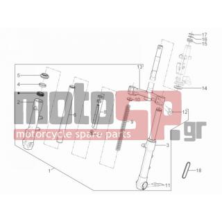 Aprilia - SR MOTARD 50 2T E3 2012 - Suspension - Fork / bottle steering - Complex glasses - 600482 - Βίδα TEF