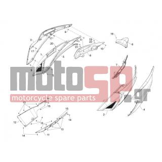Aprilia - SRV 850 4T 8V E3 2013 - Body Parts - Side skirts - Spoiler - 67446800H4 - Fiancata esterna Dx