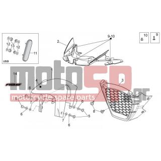 Aprilia - TUONO V4 R APRC ABS 1000 2014 - Body Parts - Bodywork FRONT III - B045793 - Αυτοκόλλητο φτερό εμπρός 