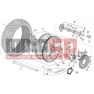 Aprilia - TUONO V4 R STD APRC 1000 2011 - Frame - rear wheel - AP8125731 - Εύκαμπτος δακτύλιος σύμπλεξης