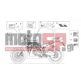 Aprilia - TUONO RSV 1000 2005 - Body Parts - Booklets, labels and stickers - AP8102622 - Εργαλειοθήκη