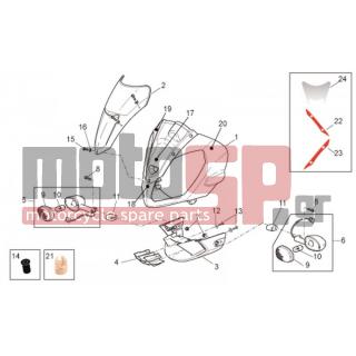 Aprilia - TUONO RSV 1000 2009 - Body Parts - Bodywork FRONT - Mask - AP8150382 - ΡΟΔΕΛΑ 15X5,5X1,2