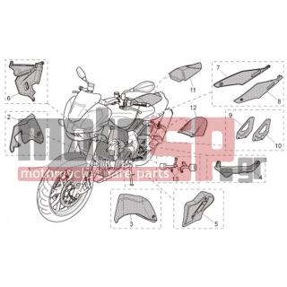 Aprilia - TUONO RSV 1000 2006 - Frame - Acc. - Special chassis - AP8791267 - Προστατ. μαρσπιέ οδηγού δεξ. καυσ.