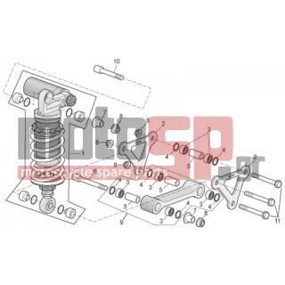 Aprilia - TUONO RSV 1000 2009 - Suspension - Connecting rod and rear shock absorbers - AP8110065 - ΡΟΥΛΕΜΑΝ