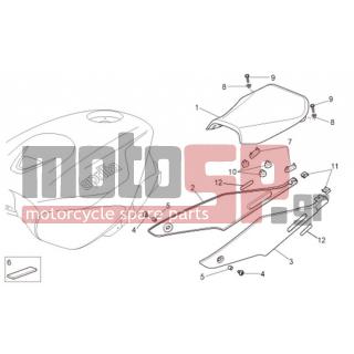 Aprilia - TUONO RSV 1000 2009 - Body Parts - saddle - AP8129513 - Σέλα οδηγού κόκκ.