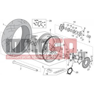 Aprilia - TUONO V4 1100 RR 2015 - Frame - rear wheel - 2B002610 - Φλάντζα