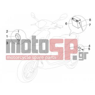 Derbi - BOULEVARD 100CC 4T 2010 - Electrical - Remote switches - Battery - Horn - 434541 - ΒΙΔΑ M6X16 SCOOTER CL10,9