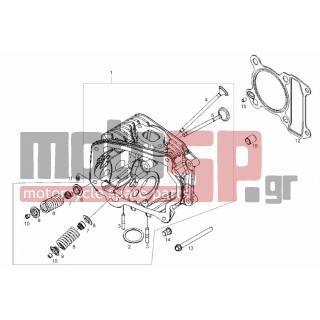 Derbi - BOULEVARD 125CC 4T E3 2012 - Engine/Transmission - Head - 434716 - ΦΛΑΝΤΖΑ ΕΞΑΤΜ SFERA 125-ΕΤ4
