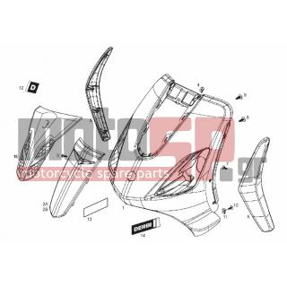 Derbi - BOULEVARD 125CC 4T E3 2009 - Body Parts - mask front - 62198000F2 - ΠΟΔΙΑ ΜΠΡ FLY 50/125/150 ΓΚΡΙ EXC 738/A