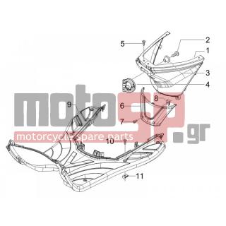 Derbi - BOULEVARD 150 4T E3 2010 - Body Parts - Central cover - Footrests - 575819 - ΓΑΤΖΟΣ ΝΤΟΥΛΑΠΙΟΥ Χ9 500-GT 200-Χ8-FLY