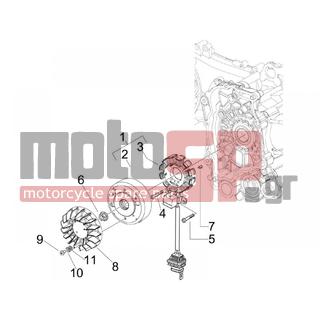 Derbi - BOULEVARD 150 4T E3 2010 - Engine/Transmission - magnet Flywheel - 259151 - ΒΙΔΑ M5X16