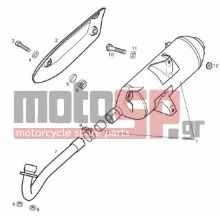 Derbi - GP1 125CC  LOW SEAT E3 2007 - Engine/Transmission - outlet pipe - 402080001 - Ροδέλα D8