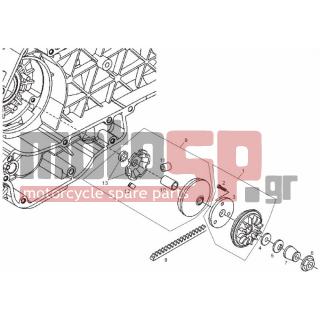 Derbi - GP1 125CC  LOW SEAT E3 2007 - Κινητήρας/Κιβώτιο Ταχυτήτων - Complete secondary pulley - 827386 - ΠΛΑΚΑΚΙ ΑΣΦΑΛΕΙΑΣ ΕΤ4 150CC-BEVERLY 125