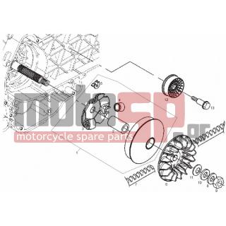 Derbi - GP1 250CC LOW SEAT 2007 - Engine/Transmission - Complete secondary pulley - 483889 - ΑΠΟΣΤΑΤΗΣ BEVERLY