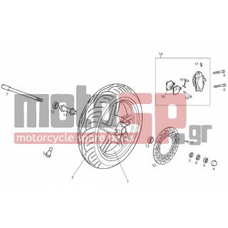 Derbi - GP1 50CC RACE E2 2005 - Frame - FRONT wheel - 00H01201331 - ΤΑΠΑ ΠΑΞΙΜΑΔΙΟΥ M14X150