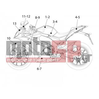Derbi - GPR 50 2T 2013 - Body Parts - decals - B046172 - Αυτοκόλλητο φτερό εμπρός 