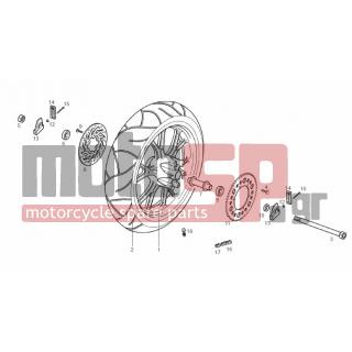 Derbi - GPR RACING-R 125cc E2 2005 - Frame - rear wheel - 00H01309091 - ***00H01309091