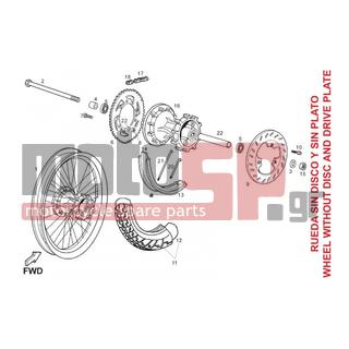 Derbi - SENDA SM BAJA 125 4T E3 2010 - Πλαίσιο - rear wheel - 12083001 - Βίδα 8MX125X30