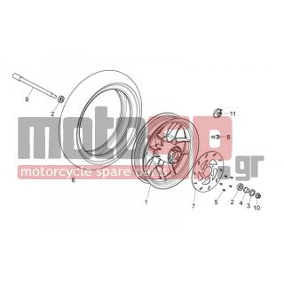 Derbi - VARIANT SPORT 125 4T E3 2012 - Frame - FRONT wheel