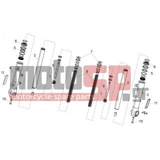 Derbi - VARIANT SPORT 125 4T E3 2012 - Suspension - Fork - 600495 - Τάπα