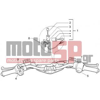 Gilera - DNA 2005 - Electrical - Electrical devices - Ignition switch - 970385 - ΔΙΑΚΟΠΤΗΣ ΦΩΤΩΝ-ΦΛΑΣ ΑΡ GILERA DNA50-180