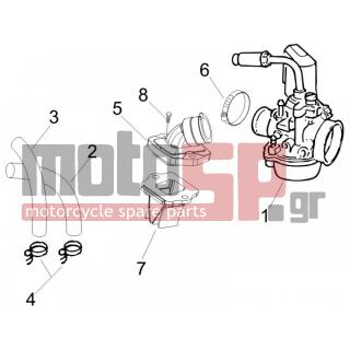 Gilera - DNA 50 2006 - Engine/Transmission - CARBURETOR COMPLETE UNIT - Fittings insertion - 484260 - ΣΩΛΗΝΑΚΙ ΒΕΝΖΙΝΗΣ RUN 50 FL-RST BY PASS