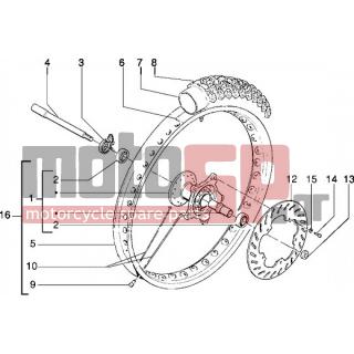Gilera - EAGLET AUTOMATIC < 2005 - Frame - FRONT wheel - 463136 - Ροδέλα