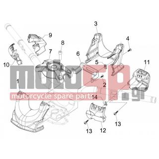 Gilera - FUOCO 500 4T-4V IE E3 LT 2014 - Body Parts - COVER steering - 655668000C - Κάλυμμα εμπρός τιμονιού