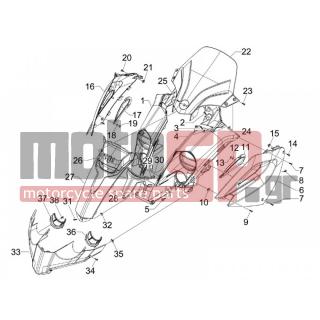 Gilera - FUOCO 500 4T-4V IE E3 LT 2014 - Body Parts - mask front - 288245 - ΠΑΞΙΜΑΔΙ