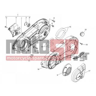 Gilera - FUOCO 500 E3 2013 - Engine/Transmission - COVER sump - the sump Cooling - 8741355 - Καπάκι σασμάν κομπλέ