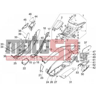 Gilera - FUOCO 500 E3 2012 - Body Parts - Central fairing - Sill - 830056 - ΠΛΑΚΑΚΙ