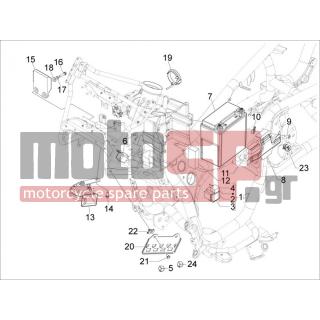 Gilera - GP 800 2009 - Electrical - Relay - Battery - Horn - 653318 - ΠΛΑΚΑ ΣΤΕΡΕΩΣΗΣ ΜΠΑΤΑΡΙΑΣ GP800