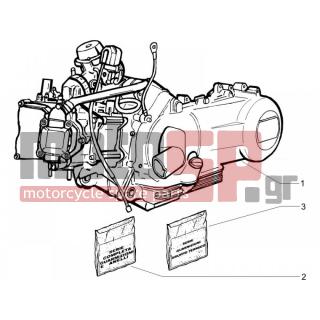 Gilera - NEXUS 125 E3 2007 - Engine/Transmission - engine Complete - 497182 - Σειρά παρεμβυσμάτων κινητήρα