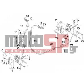 Gilera - NEXUS 125 IE E3 2009 - Brakes - brake lines - Brake Calipers - 828961 - ΡΟΔΕΛΑ