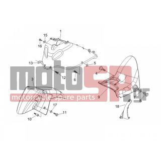 Gilera - NEXUS 250 E3 2006 - Body Parts - Apron radiator - Feather - 622230 - Επάνω θόλος τροχού