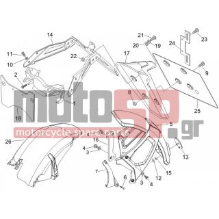 Gilera - NEXUS 250 E3 2007 - Body Parts - Aprons back - mudguard - 78307 - Ροδέλα