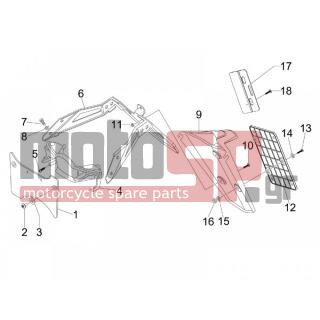 Gilera - NEXUS 300 IE E3 2008 - Body Parts - Aprons back - mudguard - 13763 - Επίπεδη ροδέλα 4,2x12x1