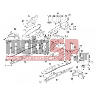 Gilera - NEXUS 300 IE E3 2011 - Body Parts - Central fairing - Sill - 656666000G - ΚΑΠΑΚΙ ΠΛ ΔΕ NEXUS