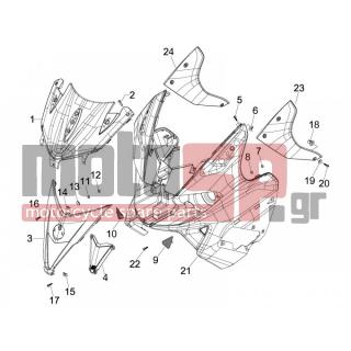 Gilera - NEXUS 500 E3 2011 - Body Parts - mask front - 975051 - Κορνίζα εμπρός επάνω