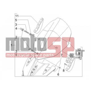 Gilera - NEXUS 500 E3 2011 - Body Parts - Windshield - Glass - 975509000G - Βραχίονας ΑΡ