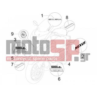 Gilera - NEXUS 500 SP E3 2007 - Body Parts - Signs and stickers - 621722 - Πλακέτα 