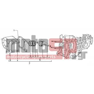 Gilera - RUNNER 125 VX 4T < 2005 - Engine/Transmission - Total cylinder-piston-button - 487995 - ΕΛΑΤΗΡΙΟ ΠΙΣΤ R1 SC 125CC 4T ΜΕΣΑΙΟ