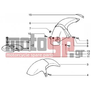 Gilera - RUNNER 125 VX 4T < 2005 - Body Parts - Fender front and back - 259349 - ΒΙΔΑ 4,2X13
