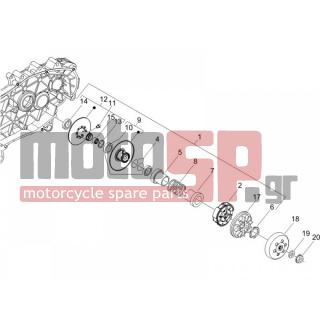 Gilera - RUNNER 125 VX 4T E3 SERIE SPECIALE 2007 - Engine/Transmission - drifting pulley - 844049 - Clutch drum