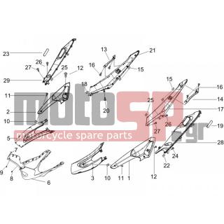 Gilera - RUNNER 125 VX 4T RACE E3 2006 - Body Parts - Side skirts - Spoiler - 576189 - Screw d4,2x16