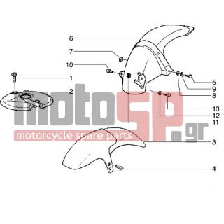 Gilera - RUNNER 180 VXR < 2005 - Body Parts - Fender front and back - 12533 - Ροδέλα με οδόντωση 6,6x11x0