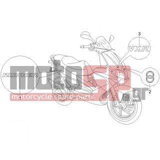 Gilera - RUNNER 200 VXR 4T RACE 2006 - Body Parts - Signs and stickers - 62447000A3 - ΑΥΤ/ΤΑ ΣΕΤ RUNNER RST 06΄ RACE ΓΚΡΙ/ΜΑΥΡ