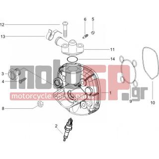 Gilera - RUNNER 50 PURE JET 2006 - Engine/Transmission - COVER head - 564629 - ΛΑΜΑΚΙ ΠΙΣΩ ΜΑΡΚ VX/R-X8