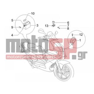 Gilera - RUNNER 50 PURE JET SC 2006 - Electrical - Relay - Battery - Horn - 6965 - Ροδέλα 5.3x10x10